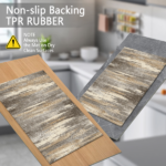 Three-piece kitchen rug set, non-slip and washable, abstract pattern kitchen hallway rug, soft and comfortable, suitable for sinks, floors, entrances, hallways and bathrooms. - Image 6