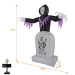 8ft Garden 3pcs LED String Lights Grim Reaper and Grave Inflatable Halloween Decoration - Image 14