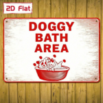 CIFbuy 1pc Doggy Bath Area Metal Sign, Cute Dog" Bathroom Decor, Weatherproof Rustproof UV Resistant, UV Resistant, 7.87x11.81 Inch Unframed Wall Art Cute Dog BathikTok, Cute Dog BathikTok, t Self-pickup Logiopics - Image 8