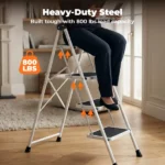 Step Ladder,Folding Step Stools 330 lbs Capacity, 2-Inch Thin for Storage, Anti-Slip Pedals & Handrails, Sturdy Steel for Home (Shipment from Walmart) - Image 5
