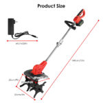 21V Electric Cordless Electric Soil Cultivator - 550W High Power 300RPM, 4-Blade 16 Steel Tines , 4000mAh Battery + Battery Display, Safety Protection + Auxiliary Handle, Perfect for Weeding/Lawn Care - Image 11