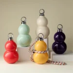 Gourd Shape Insulated Tumbler with Straw 520ml Travel thermos Yellow - Image 3