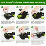21V Electric Weed Edger Cordless String Trimmer Grass Mower Eater Bush Cutter with 16800RPM 2x 3000mAh Batteries 3.6-4.6FT Length 90° Rotatable Angle Saw Blade Steel Blade String Blade - Image 4