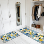 Three-piece kitchen rug set, non-slip and washable, abstract pattern kitchen hallway rug, soft and comfortable, suitable for sinks, floors, entrances, hallways and bathrooms. - Image 9