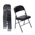 Same Code 33457557 4pcs Elegant Foldable Iron & PVC Chairs for Convention & Exhibition Black - Image 25