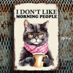 CIFbuy Vintage Black Cat Drinking Coffee Metal Sign 8x12 Inch, Antique Tin Plaque With Glasses For Home Kitchen Cafe Bar Garage Decor TikTok, TikTok, Self-pickup Logiopics - Image 3