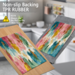 Three-piece kitchen rug set, non-slip and washable, abstract pattern kitchen hallway rug, soft and comfortable, suitable for sinks, floors, entrances, hallways and bathrooms. - Image 5