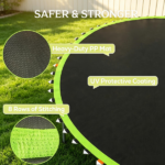 Green 12' Trampoline Replacement Mat – 72 V-Hooks, Fits 5.5" Springs, for Backyard Old Trampoline Surface Upgrade (Spring & Frame not Included) - Image 7