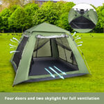 240*240*150cm Spring Quick Open Four-Person Family Tent Camping Tent Green - Image 28