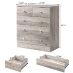 Modern Simple 5-Drawer Dresser Gray - Image 10