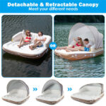 inflatable pool Floating lounge Swimming raft with parasol - Image 9