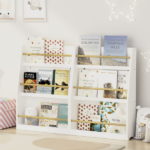 3-Tier Bookshelf,Kids Bookshelf,Book Storage Rack for Bedroom,White (Shipment from Walmart) - Image 4
