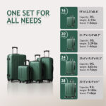 Curved Vertical Stripe 4-in-1 Trolley Case - Retro Green - Image 3