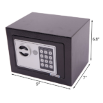 Mini Wall-in Style Electronic Code Metal Steel Box Safe Case 17EF Black - Image 10