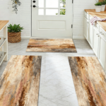 Three-piece kitchen rug set, non-slip and washable, abstract pattern kitchen hallway rug, soft and comfortable, suitable for sinks, floors, entrances, hallways and bathrooms. - Image 8