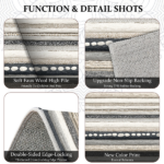 Three-piece kitchen rug set, non-slip and washable, abstract pattern kitchen hallway rug, soft and comfortable, suitable for sinks, floors, entrances, hallways and bathrooms. - Image 7