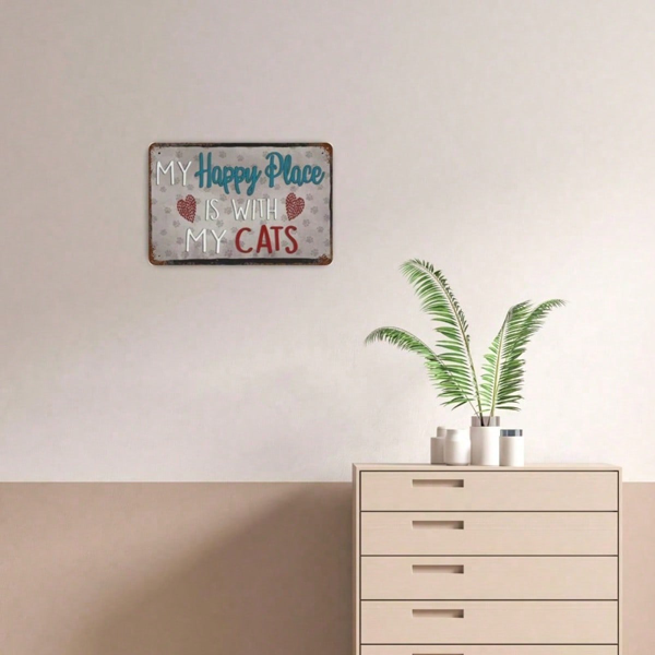 CIFbuy 1pc Vintage Watercolor Cactus Metal Tin Sign, Plant Wall Art Decor, Novelty Home Living Room Plaque, Novelty Home Living Room Plaque, 8x12in ikTok, ikTok, Home Living Room Plaque Self-amckup Logiopin
