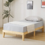 Simple & Sturdy Twin Bed Frame – Painted Pine Wood, Natural Finish - Image 5