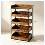 5-Tier Industrial Storage Rack with 4 Drawers, Metal & Engineered Wood Kitchen Pantry Organizer with Anti-Tipping Kit - Image 9