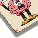 CIFbuy Stop Overthinking Vintage Metal Sign, 8x12 Inch 1pc Retro 2D Flat Iron Plate Wall Decor, Aged Brain Diagram Funny Psychology Art TikTok, TikTok, Art Self-pickup Logiopics - Image 5