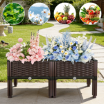 Raised Garden Bed Planter Box, 3 Size Options Self-Watering Elevated Garden Bed, Lightweight PP Material Planting Container for Vegetables Herbs Flowers Outdoor Patio Balcony-M - Image 8