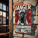 CIFbuy Vintage Bullmastiff Metal Sign 8x12 Inch Rustic Iron" Plaque Danger Protected By, Retro Wall Decor 2D Flat Home Ornament RustikTok, RustikTok, t Self-pickup Logiopics - Image 4