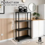 Plastic Shelves, 4-Shelf Storage rack, Multi-Purpose Storage Shelf, Plastic Storage Shelves for Storage Easy to Assemble for Garage Basement Kitchen Office Bedroom Bathroom (Shipment from Walmart) - Image 5