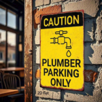 CIFbuy Vintage Plumber Parking Metal Tin Sign 8x12 Inch, Rustproof Waterproof 2D Flat Wall Art, Classic Farmhouse Home Decor TikTok, TikTok, r Self-pickup Logiopics - Image 5