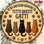 CIFbuy Vintage Cat Decor Sign 8x8 Inch Round French Aluminum Plaque, Italian Language Cat Lover Wall Art For Living Room Bedroom Office TikTok, TikTok, n Self-pickup Logiopics - Image 5