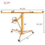 11FT Drywall Lifter Panel Hoist Jack Rolling Caster Construction Lockable 150lbs - Image 10