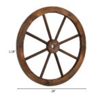[Same Code 95885929]2pcs 24-Inch Old Western Style Garden Art Wall Decor Wooden Wagon Wheel Brown