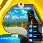 2 In 1 Portable Camping Fan with LED Lantern 8000mAh Battery Powered Tent Fan with Carabiner Digital Display 4 Speeds 4 Timer Settings for Camping Canopy Tents RV - Image 7