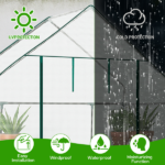 Mini Walk-in Greenhouse with PE Cover, 4-Shelf Indoor Outdoor Plant Gardening Green House for Garden Backyard, 56" x 29" x 77", White - Image 15