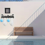 CIFbuy1 PC A very practical modern pool towel rack made of handmade iron with 8 hooks for storage, rust proof wall mounted spa beach decoration, black coati(TikTok/temu self-pickup orders) - Image 5