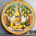 CIFbuy 1pc Vintage Italian Limoncello Sign 8x8in 2D, "" Vintage Italian Limoncello, Limoncello Sign 8x8in 2D Flat Round Decorative Plaque TikTok, Temu Self-pickup Logiaqics - Image 6