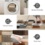 Three-piece kitchen rug set, non-slip and washable, abstract pattern kitchen hallway rug, soft and comfortable, suitable for sinks, floors, entrances, hallways and bathrooms. - Image 5
