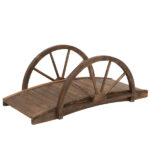 3.3ft Wooden Garden Bridge Bridge Arc Footbridge - Image 2