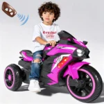 Pink 6V Kids 3-Wheel Electric Ride On Motorcycle: Bubble Car with LED Headlight, Music Function for Children Outdoor Play - Image 9