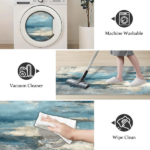 Three-piece kitchen rug set, non-slip and washable, abstract pattern kitchen hallway rug, soft and comfortable, suitable for sinks, floors, entrances, hallways and bathrooms. - Image 5