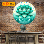 CIFbuy 1pc Fresh Green Lotus Droplet Round Sign, "" Green Lotus Droplet Round Sign, Droplet Round Sign, 7.87x7.87in 2D Flat Outdoor Plaque TikTok, Temu Self-pickup Logiaqics - Image 4