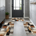 Three-piece kitchen rug set, non-slip and washable, abstract pattern kitchen hallway rug, soft and comfortable, suitable for sinks, floors, entrances, hallways and bathrooms. - Image 12