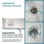 Stainless Steel Kitchen Sink, 36″x19″ Single Bowl, Undermount Handmade Sink in Brushed, with Cutting Board, Colander, Grid[Unable ship on weekends, TK/TEMU only for pickup, only TX10643 warehouse supports GOFO] - Image 6