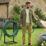 Garden Hose Holder, Water Hose Holder Stand with Storage Basket, Heavy Duty Freestanding Garden Hose Hanger Storage Rack with 4 Spikes for Outside Yard Lawn Farm, Black - Image 11