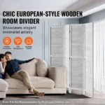 4-Panel Wooden Room Divider, Folding Screen Panels, 66.9*63.8 Inches Partition, Portable Decorative Screen for Room Separation in Home, Office, Restaurant, and Bedroom (Shipment from Walmart) - Image 6