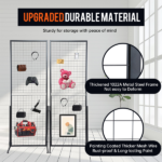 2-Pack 24"x67" Commercial Grid Wall Display with T-Base Stand - Double-Sided Wire Panel System for Retail Stores, Craft Fairs & Trade Shows (Includes Hooks & Clips) - Image 4