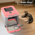 Elevated leak proof elf pink cat litter box, made of sturdy and durable materials, also suitable for multi cat households - Image 6