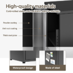 34.6"H Metal Locker Storage Cabinet with Lock, Small Lockable Employees Locker with Adjustable Shelf & Feet, Steel Single Door Lockable Cabinet for Home, School, Office, Gym (Black) - Image 4