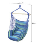 Distinctive Cotton Canvas Hanging Rope Chair with Pillows Blue - Image 13
