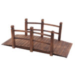 Arch Bridge Small Wooden Bridge Courtyard Outdoor Anticorrosive Wood Landscape Bridge Carbonization Color - Image 10