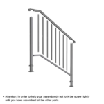 [Same Code 11384510 73142795]Artisasset Matte Black Outdoor 3 Level Iron Handrail - Image 7